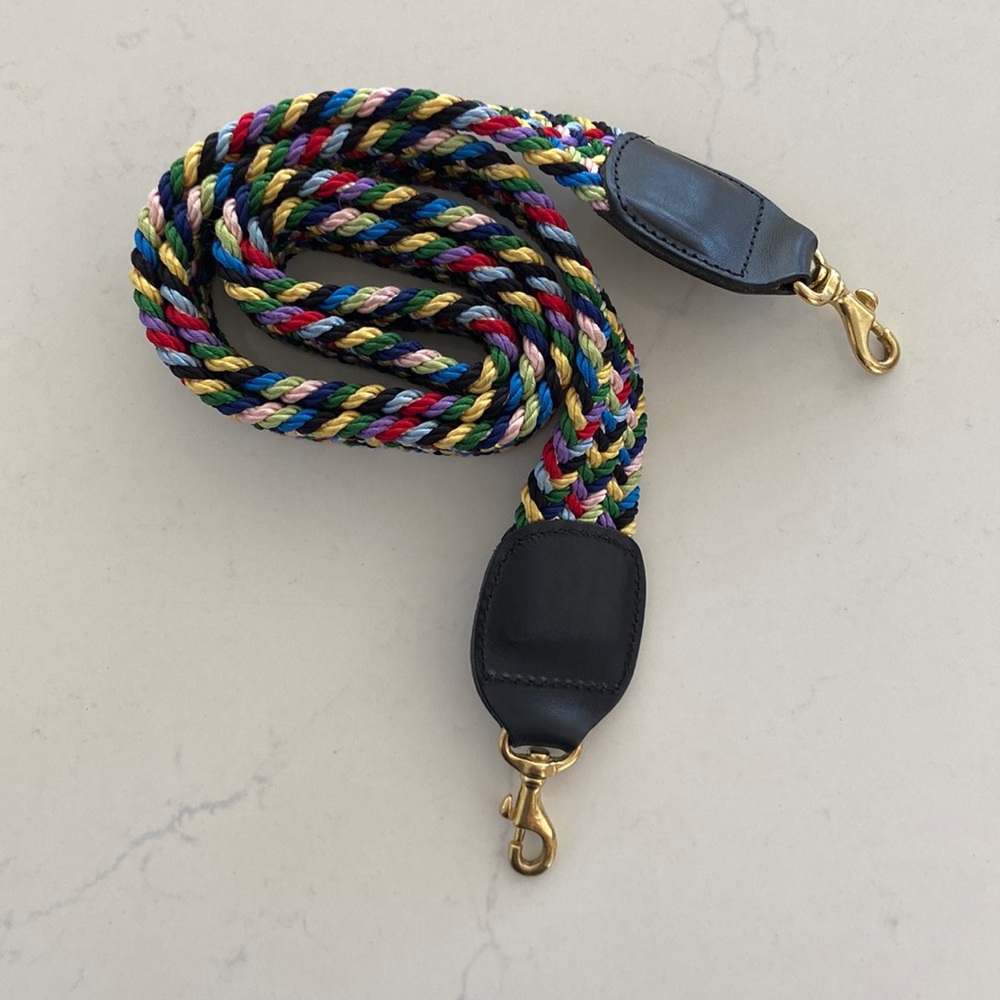 Clare v Rainbow braided crossbody strap